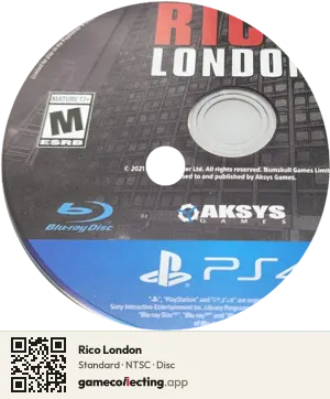 Rico London PlayStation 4, NTSC disc