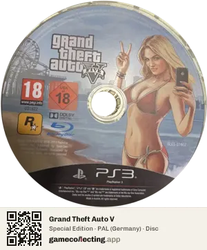 Grand Theft Auto V PlayStation 3, PAL disc