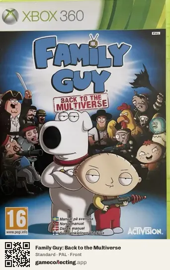 Family Guy: Back to the Multiverse Xbox 360, PAL box front