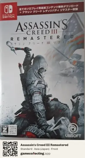 Assassin's Creed III Remastered Nintendo Switch, Asia box front