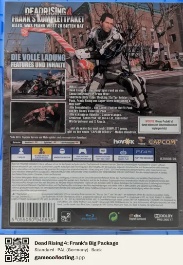 Dead Rising 4: Frank's Big Package PlayStation 4, Germany box back