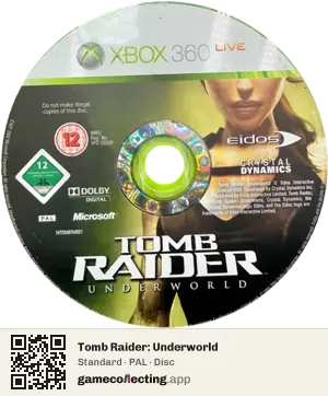 Tomb Raider: Underworld Xbox 360, PAL disc