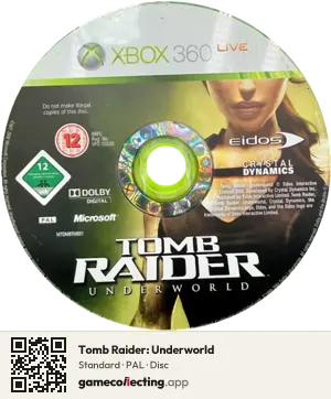 Tomb Raider: Underworld Xbox 360, PAL disc