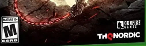 Darksiders III, the ESRB box on its front