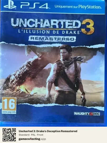 Uncharted 3: Drake's Deception Remastered PlayStation 4, PAL box front