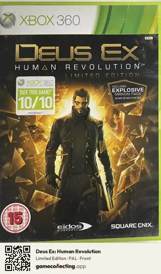 Deus Ex: Human Revolution Xbox 360, PAL box front