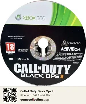 Call of Duty: Black Ops II Xbox 360, PAL disc