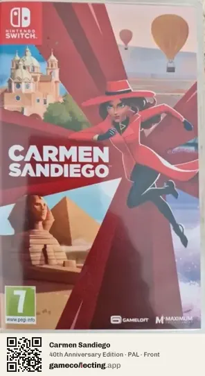 Carmen Sandiego Nintendo Switch, PAL box front