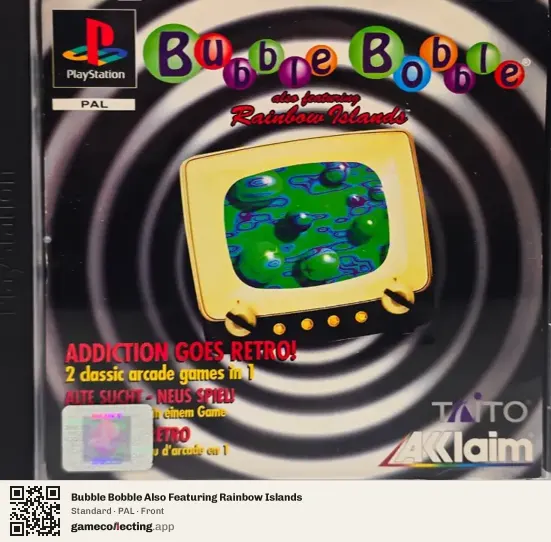 Bubble Bobble Also Featuring Rainbow Islands PlayStation, PAL box front