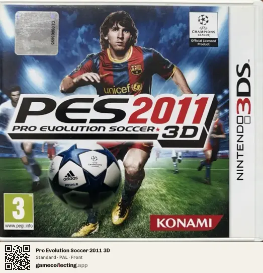 Pro Evolution Soccer 2011 3D Nintendo 3DS, PAL box front