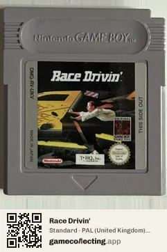 Race Drivin' Game Boy, PAL cartridge label
