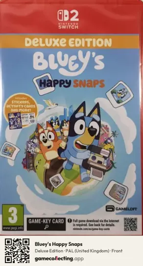 Bluey's Happy Snaps Nintendo Switch 2, United Kingdom box front