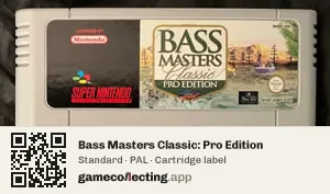 Bass Masters Classic: Pro Edition Super Nintendo Entertainment System, PAL cartridge label
