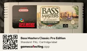 Bass Masters Classic: Pro Edition Super Nintendo Entertainment System, PAL cartridge label