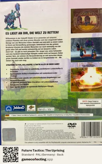 Future Tactics: The Uprising PlayStation 2, Germany box back
