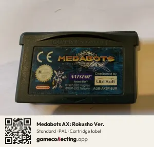 Medabots AX: Rokusho Ver. Game Boy Advance, PAL cartridge label