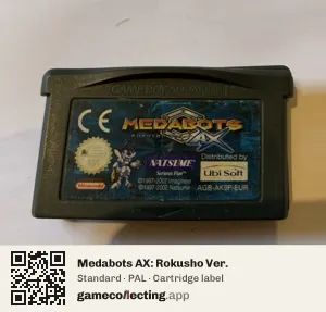 Medabots AX: Rokusho Ver. Game Boy Advance, PAL cartridge label
