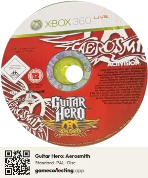 Guitar Hero: Aerosmith Xbox 360, PAL disc