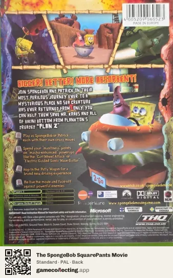 The SpongeBob SquarePants Movie Xbox, PAL box back