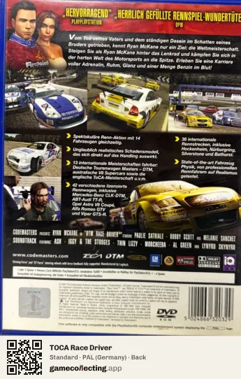 TOCA Race Driver PlayStation 2, Germany box back