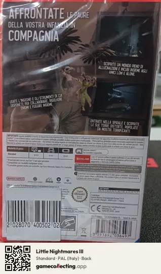Little Nightmares III Nintendo Switch 2, Italy box back