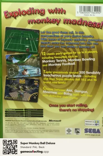 Super Monkey Ball Deluxe Xbox, PAL box back