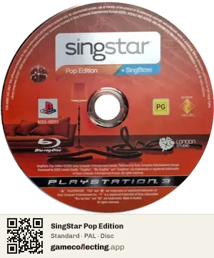 SingStar Pop Edition PlayStation 3, PAL disc