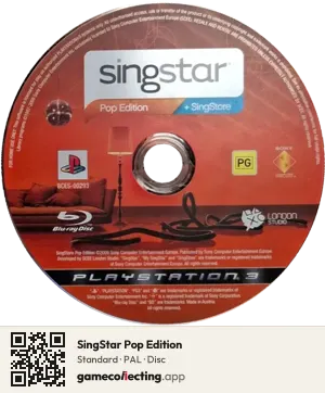 SingStar Pop Edition PlayStation 3, PAL disc