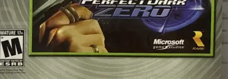Perfect Dark Zero, the ESRB box on its front