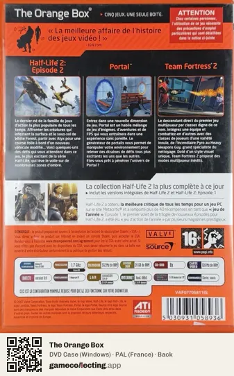 The Orange Box Computer, France box back