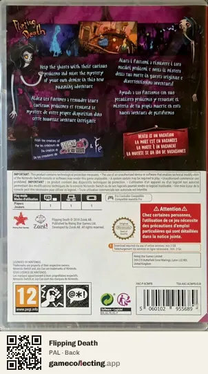 Flipping Death Nintendo Switch, PAL box back
