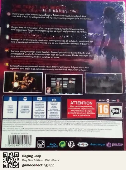 Raging Loop PlayStation 4, PAL box back