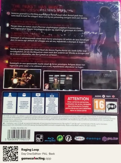 Raging Loop PlayStation 4, PAL box back