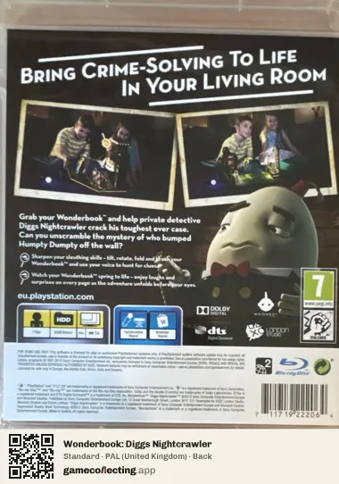 Wonderbook: Diggs Nightcrawler PlayStation 3, United Kingdom box back