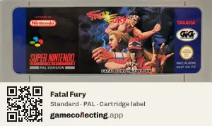 Fatal Fury Super Nintendo Entertainment System, PAL cartridge label