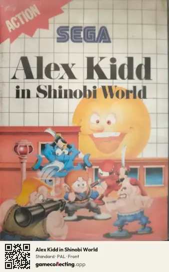 Alex Kidd in Shinobi World Sega Master System, PAL box front