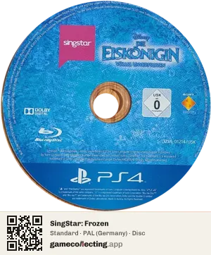 SingStar: Frozen PlayStation 4, PAL disc
