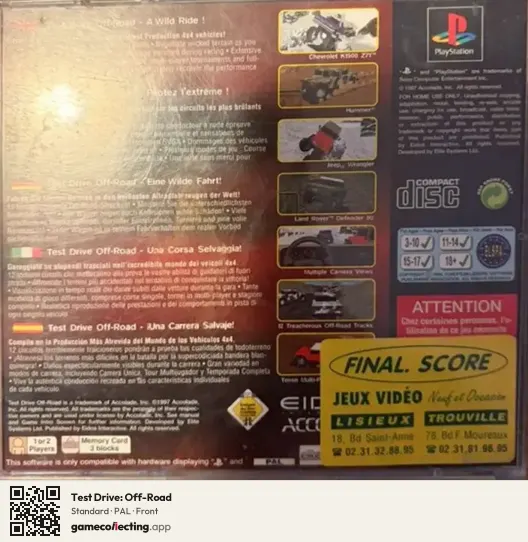 Test Drive: Off-Road PlayStation, PAL box front