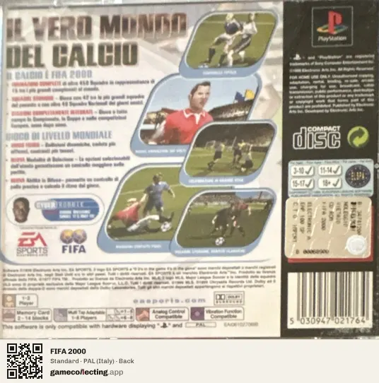 FIFA 2000 PlayStation, Italy box back