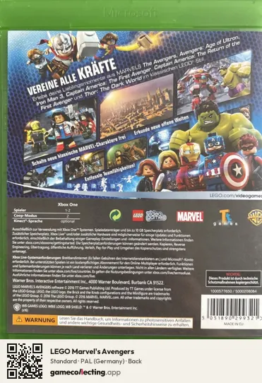LEGO Marvel's Avengers Xbox One, Germany box back