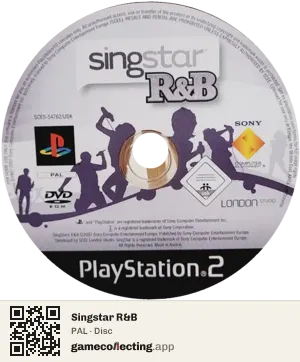 Singstar R&B PlayStation 2, PAL disc
