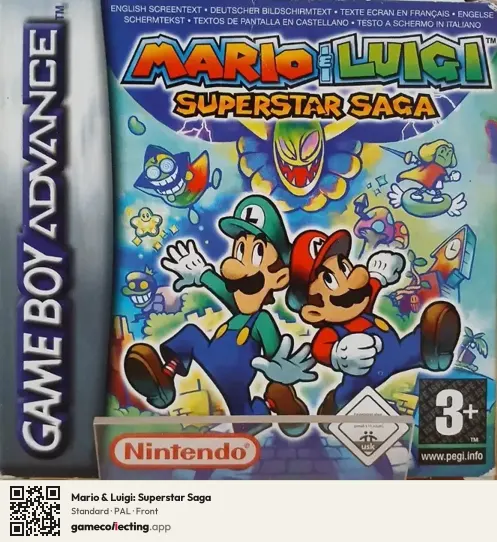 Mario & Luigi: Superstar Saga Game Boy Advance, PAL box front