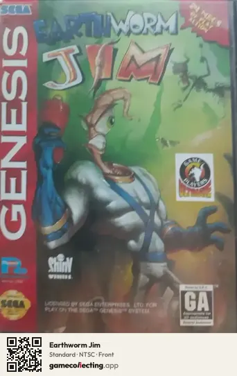 Earthworm Jim Sega Mega Drive / Genesis, NTSC box front