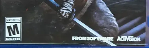 Sekiro: Shadows Die Twice, the ESRB box on its front