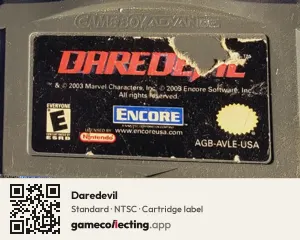 Daredevil Game Boy Advance, NTSC cartridge label