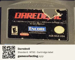 Daredevil Game Boy Advance, NTSC cartridge label
