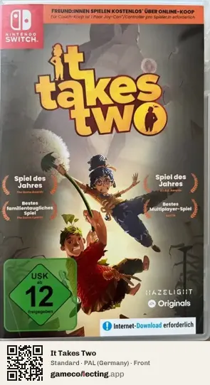 It Takes Two Nintendo Switch, Germany box front