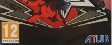 Persona 5 Tactica, the PEGI square on its front