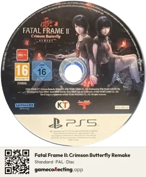 Fatal Frame II: Crimson Butterfly Remake PlayStation 5, PAL disc