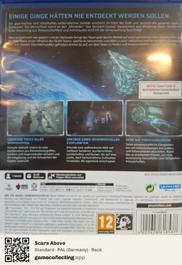 Scars Above PlayStation 5, Germany box back